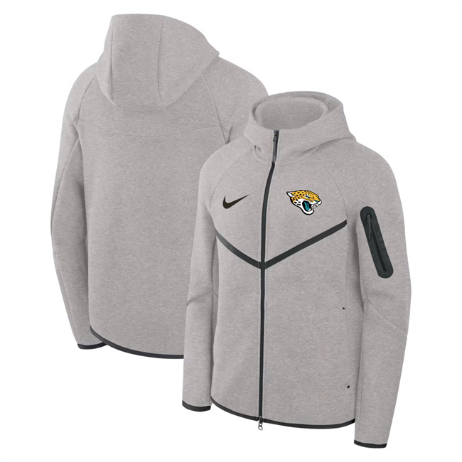 Men's Jacksonville Jaguars Gray Tech Fleece Full-Zip Windrunner Hoodie